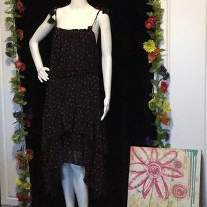 NWT Evie Black W/Dark Red Roses Sleeveless Dress